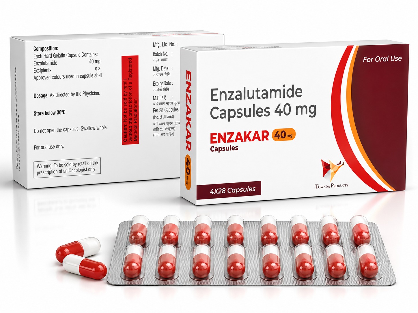 Enzakar 40mg Enzalutamide Capsules by Towada Products
