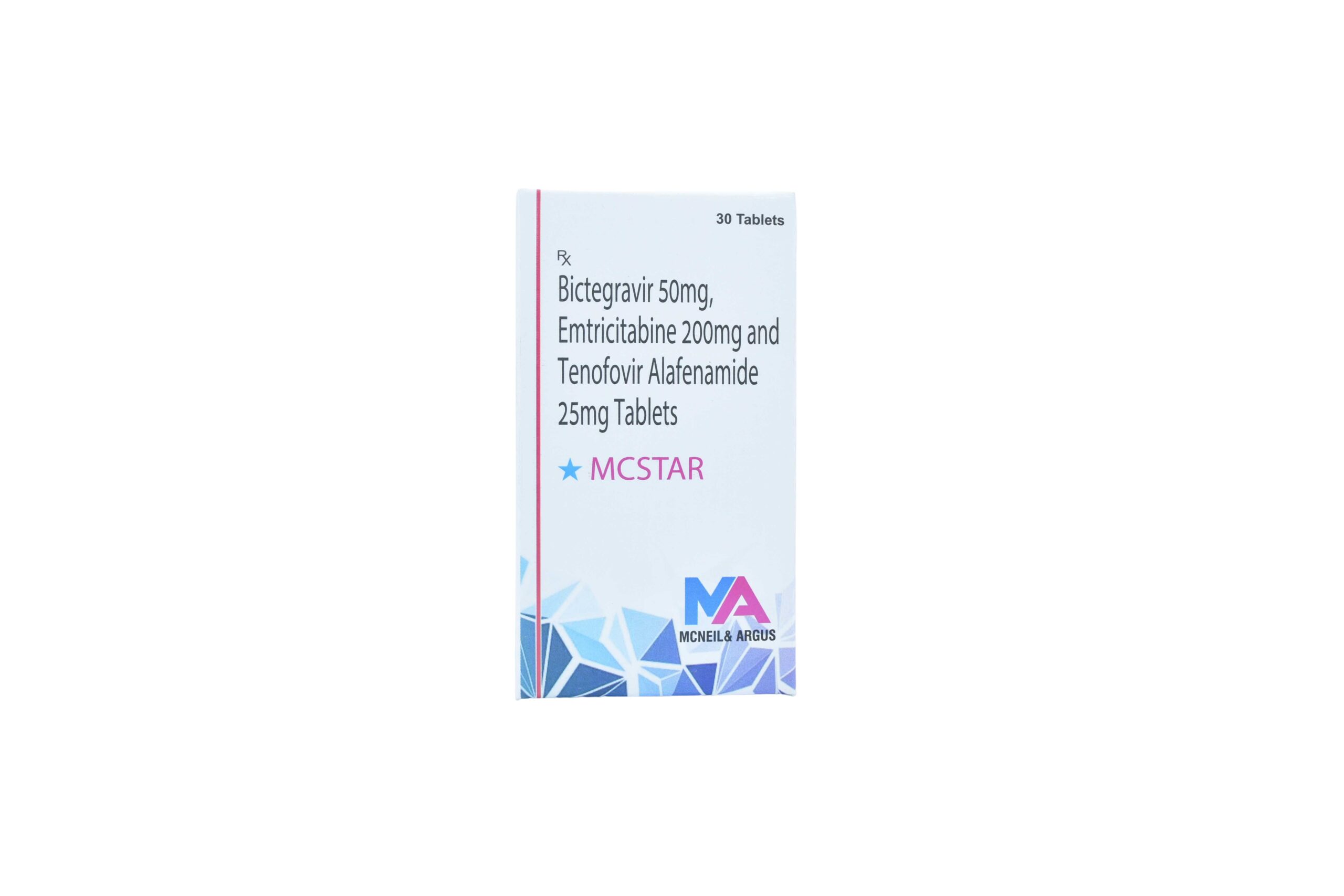 Bictegravir 50mg, Emtricitabine 200mg, and Tenofovir Alafenamide 25mg Tablets MCSTAR